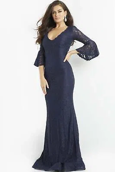 Pre-owned Jovani 06836 Evening Dress Lowest Price Guarantee Authentic In Navy/navy