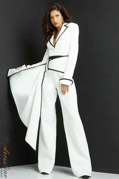Pre-owned Jovani 06917 Evening Dress Lowest Price Guarantee Authentic In White/black
