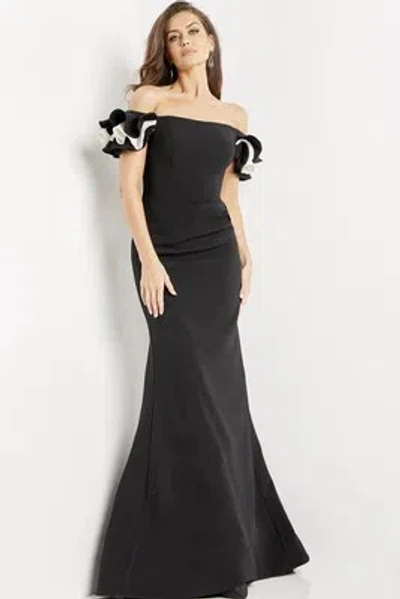 Pre-owned Jovani 07017 Evening Dress Lowest Price Guarantee Authentic In Black/white