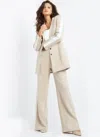 Jovani 07110 Long Two Piece Wide Leg Formal Pant Suit In Neutral