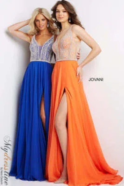 Pre-owned Jovani 07136 Evening Dress Lowest Price Guarantee Authentic In Royal