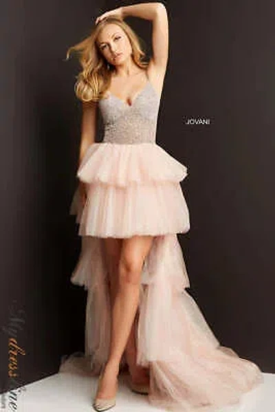 Pre-owned Jovani 07262 Evening Dress Lowest Price Guarantee Authentic In Blush