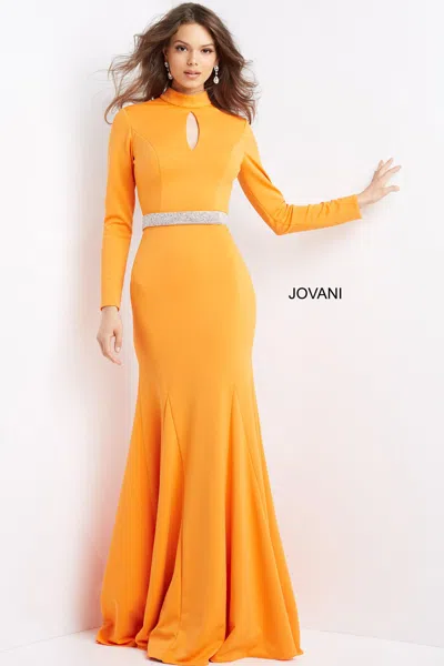 Jovani 07392 Formal Fitted Long Prom Dress In Orange