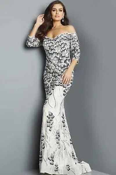 Pre-owned Jovani 07446 Evening Dress Lowest Price Guarantee Authentic In Silver