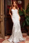 Jovani 07496 Mermaid Long Wedding Dress In White