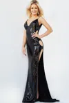 Jovani 07532 Prom Long Spaghetti Strap Formal Dress In Black