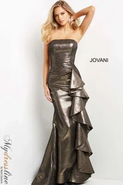 Pre-owned Jovani 07582 Evening Dress Lowest Price Guarantee Authentic In Bronze