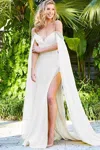 Jovani 07652 Off Shoulder Long Formal Dress In White