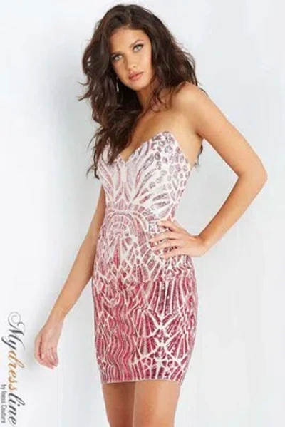 Pre-owned Jovani 07783 Evening Dress Lowest Price Guarantee Authentic In Pink/fuchsia