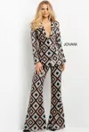 Jovani 07921 Printed Sequin Long Formal Pant Suit In Multi