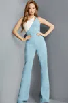 Jovani 08011 Long Seafoam Formal Jumpsuit In Multi