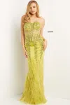 Jovani 08142 Long Formal Fitted Prom Dress In Green