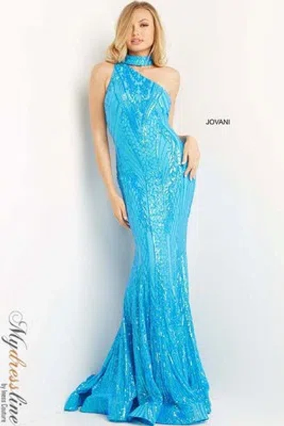 Pre-owned Jovani 08338 Evening Dress Lowest Price Guarantee Authentic In Turquoise