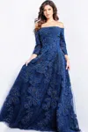 Jovani 08507 A Line Long Evening Formal Dress In Blue