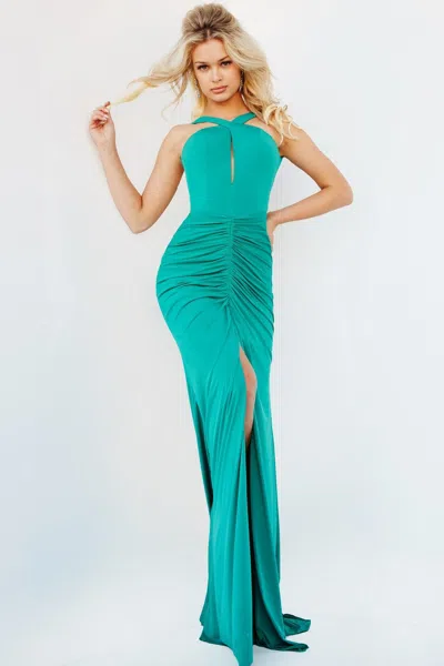 Jovani 08651 Long Formal Mermaid Fit Prom Dress In Blue