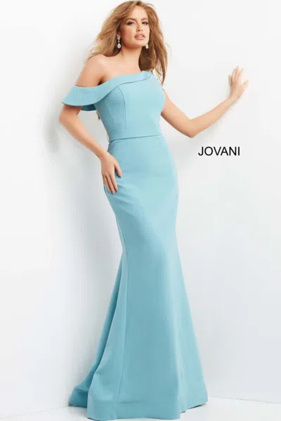 Jovani 09129 Long Mermaid Evening Formal Dress In Blue