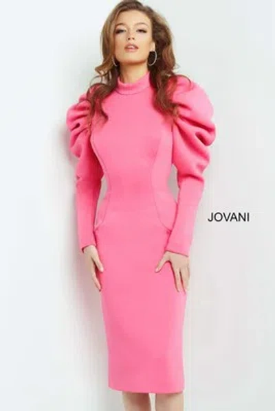 Pre-owned Jovani 09355 Evening Dress Lowest Price Guarantee Authentic In Hot-pink
