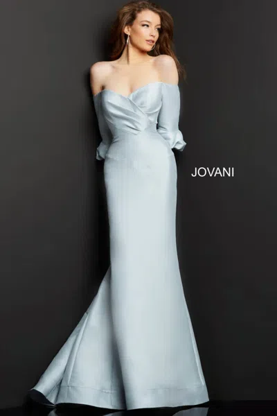 Jovani 09420 Long Mermaid Formal Evening Dress In Silver