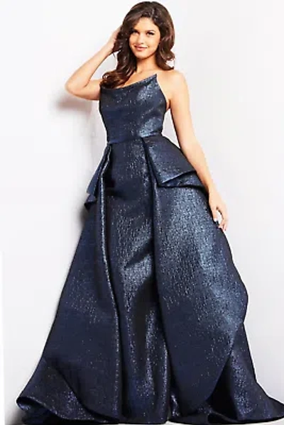 Pre-owned Jovani 09481 Evening Dress Lowest Price Guarantee Authentic In Silver