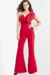 Jovani 09525 Long Fitted Evening Formal Jumpsuit In Red