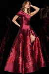 Jovani 09610 Ball Gown Long Slit Formal Prom Dress In Red