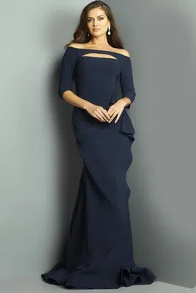 Pre-owned Jovani 09623 Evening Dress Lowest Price Guarantee Authentic In Navy