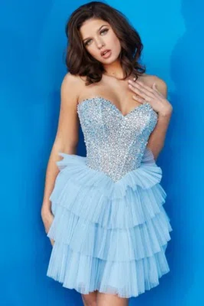 Pre-owned Jovani 09663 Evening Dress Lowest Price Guarantee Authentic In Royal