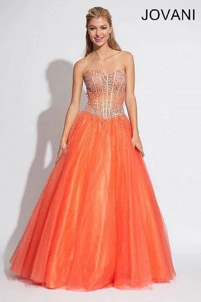 Jovani 1332 Prom Long Strapless A Line Ball Gown In Multi