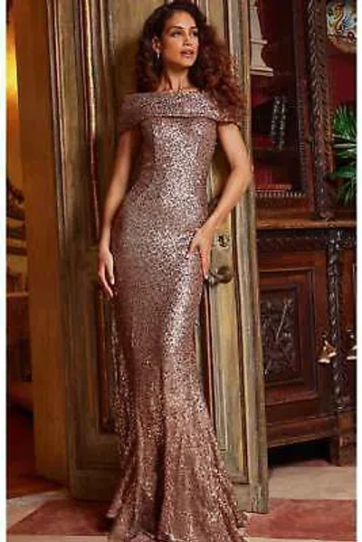Pre-owned Jovani 22376 Evening Dress Lowest Price Guarantee Authentic In Taupe
