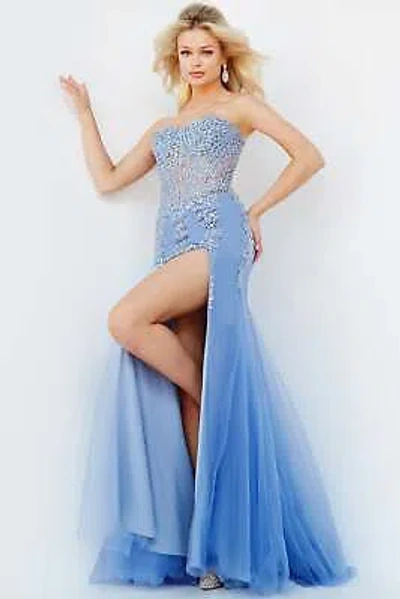 Pre-owned Jovani 22538 Evening Dress Lowest Price Guarantee Authentic In Slate