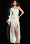 Jovani 22895 Long Formal One Shoulder Evening Gown In White