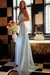 Jovani 23010 Long Formal Mermaid Prom Dress In White
