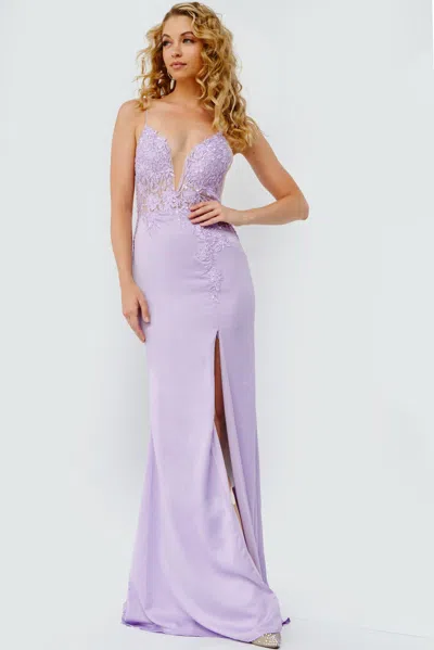 Jovani 23124 Long Formal Beaded Mermaid Prom Dress In Pink