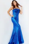 Jovani 23199 Beaded Formal Long Prom Mermaid Dress In Blue