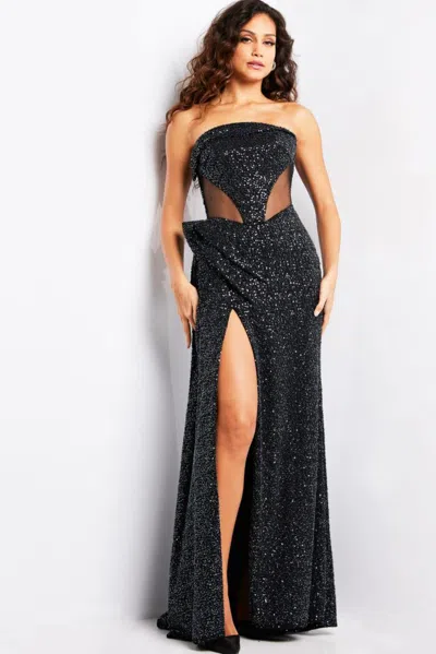 Jovani 23388 Long Evening Sequin Formal Dress In Black