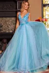 Jovani 23577 Ballgown Long Formal Prom Dress In Blue