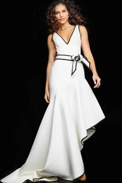 Pre-owned Jovani 23762 Evening Dress Lowest Price Guarantee Authentic In White/black