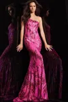 Jovani 23876 Prom Mermaid Long Formal Sequin Dress In Pink