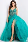 Jovani 23962 Long Formal Evening Prom Dress In Green