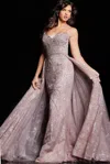 Jovani 24001 Long Evening Beaded Formal Dress In Pink