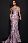 Jovani 24031 Long Sequin Pattern Formal Mermaid Prom Dress In Multi