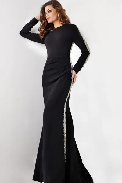 Jovani 24191 Long Mermaid Beaded Formal Dress In Black