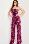 Jovani 24527 Long Sequin Evening Formal Jumpsuit In Pink