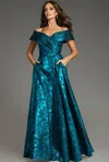 Jovani 25666 Long Evening A Line Formal Dress In Blue
