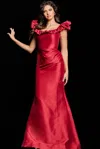 Jovani 25675 Long Formal Ruffle Mermaid Evening Dress In Red