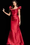 Jovani 25675 Long Formal Ruffle Mermaid Evening Dress In Red