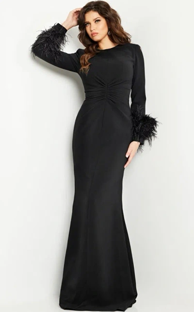 Jovani 25898 Fitted Long Sleeve Formal Dress In Black