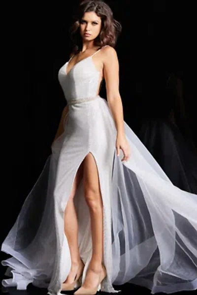 Pre-owned Jovani 25990 Evening Dress Lowest Price Guarantee Authentic In Off White