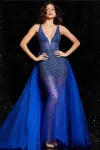 Jovani 26058 Beaded Long Formal Dress In Blue