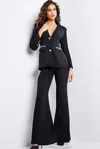 Jovani 26144 Beaded Long Two Piece Backless Formal Pant Suit In Black